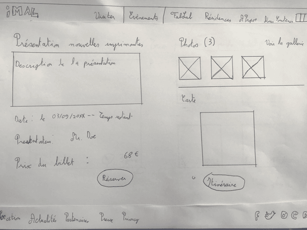 Page d'un évènement